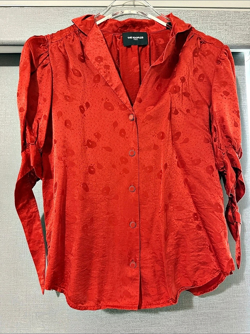 The Kooples Red Button Down Blouse Like New